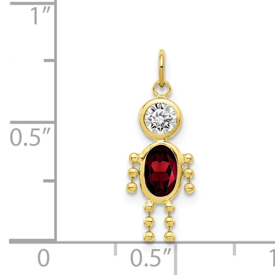 10k January Boy Birthstone Charm