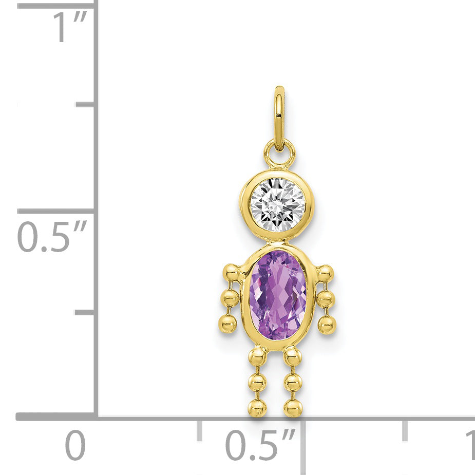 10k February Boy Birthstone Charm