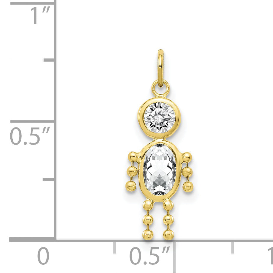 10k April Boy Birthstone Charm