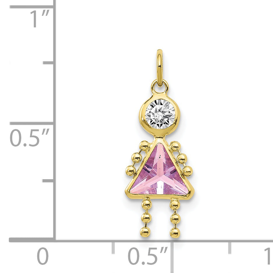 10k June Girl Birthstone Charm