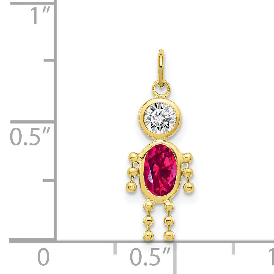 10k July Boy Birthstone Charm