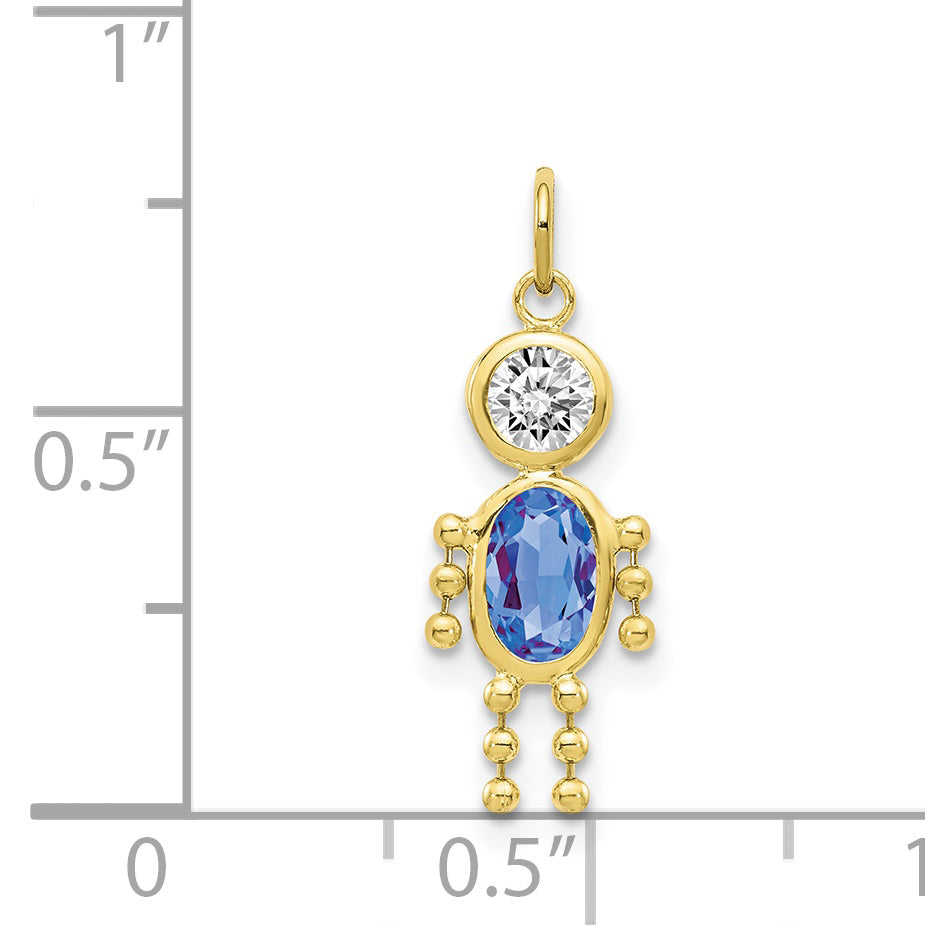 10k September Boy Birthstone Charm