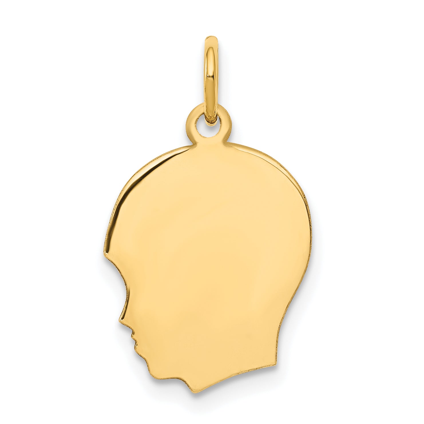 10K Plain Medium .013 Gauge Facing Right Engravable Boy Head Charm