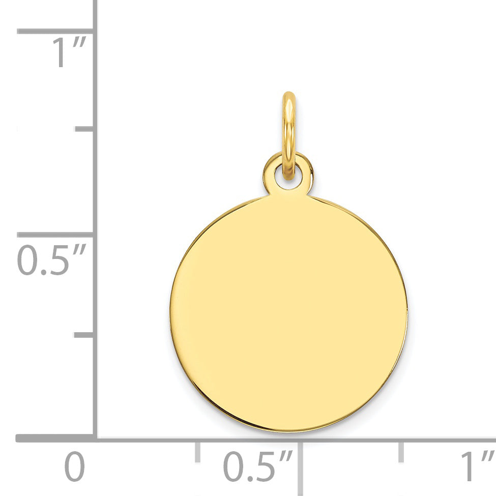 10K Plain .018 Gauge Circular Engravable Disc Charm