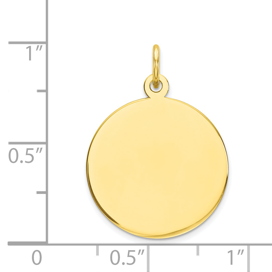 10K Plain .013 Gauge Circular Engravable Disc Charm