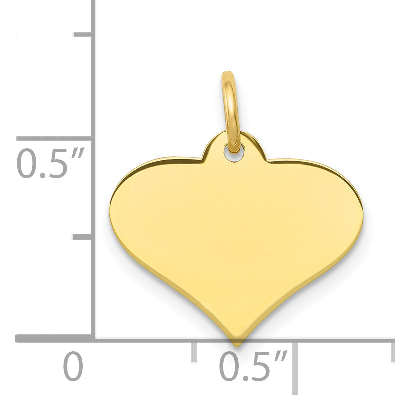 10k Plain .013 Gauge Engraveable Heart Disc Charm