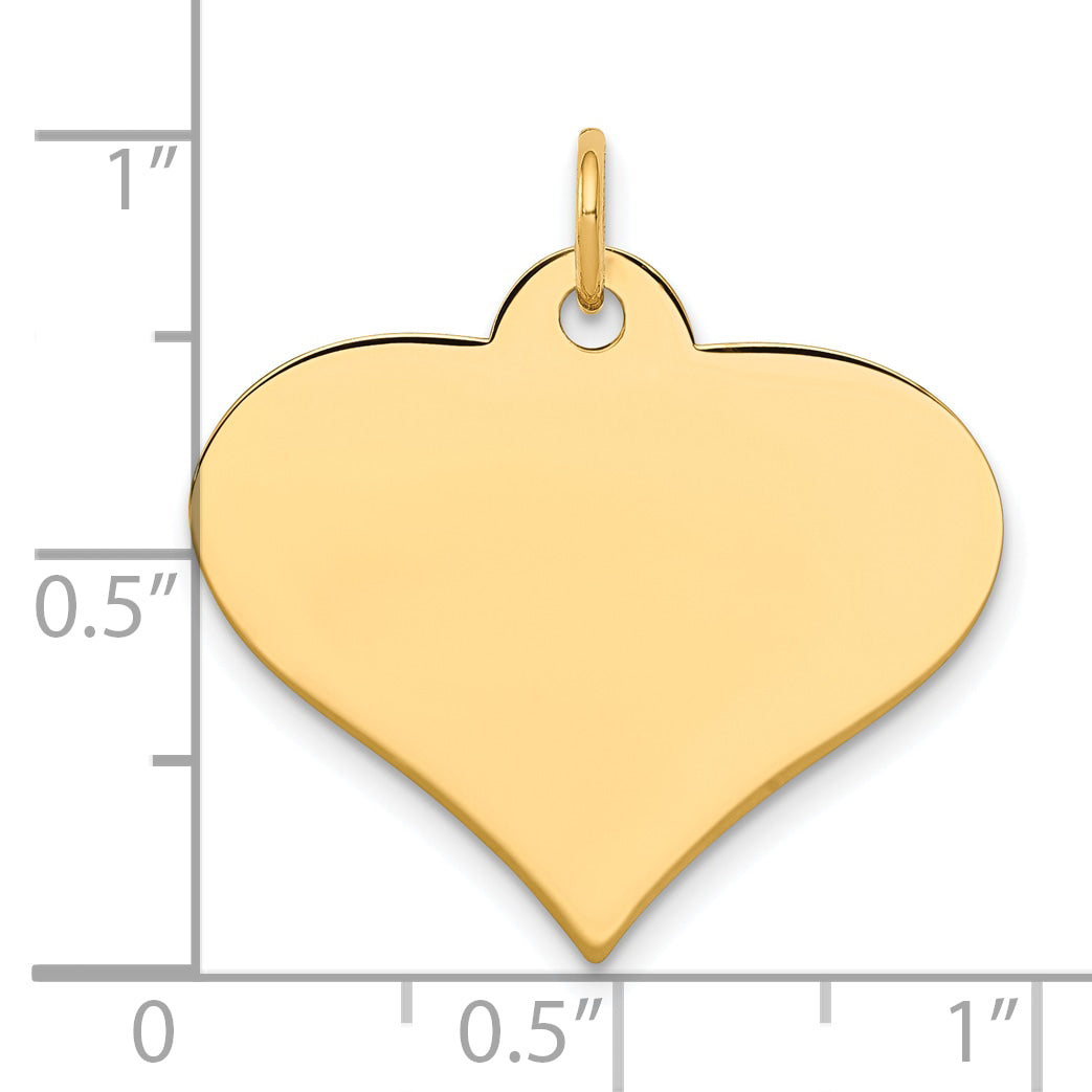 10k Plain .013 Gauge Engraveable Heart Disc Charm