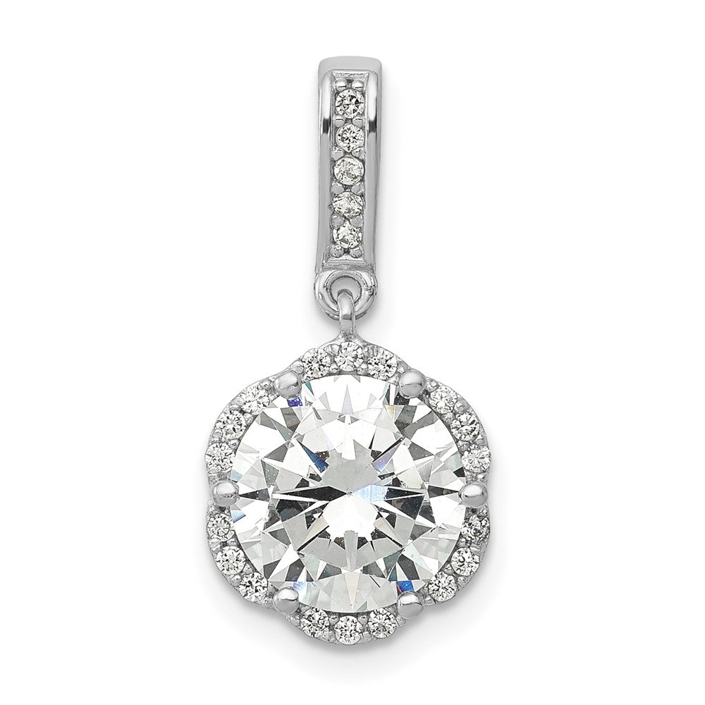 10K Tiara Collection White Gold Polished CZ Pendant