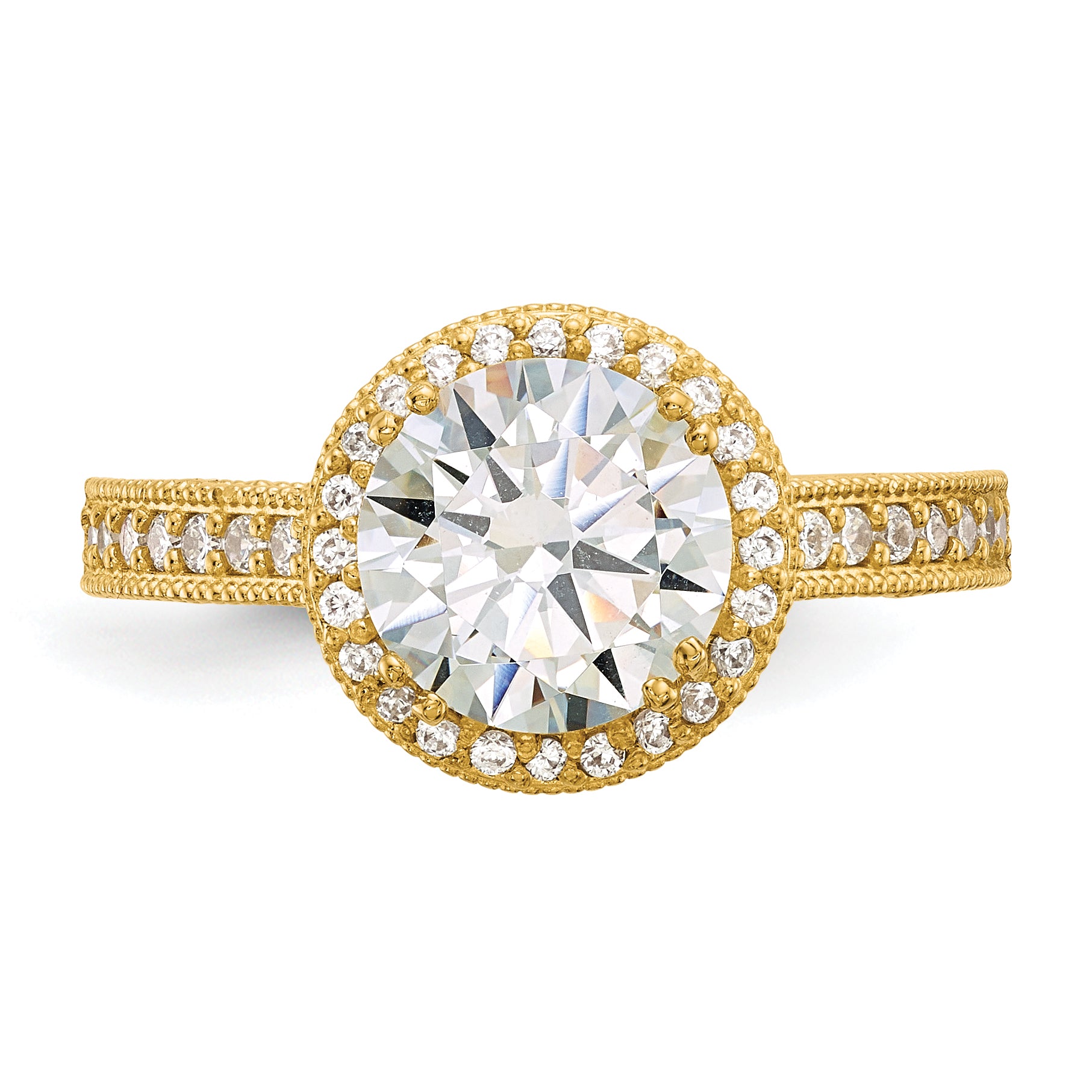 10K Tiara Collection Polished CZ Ring