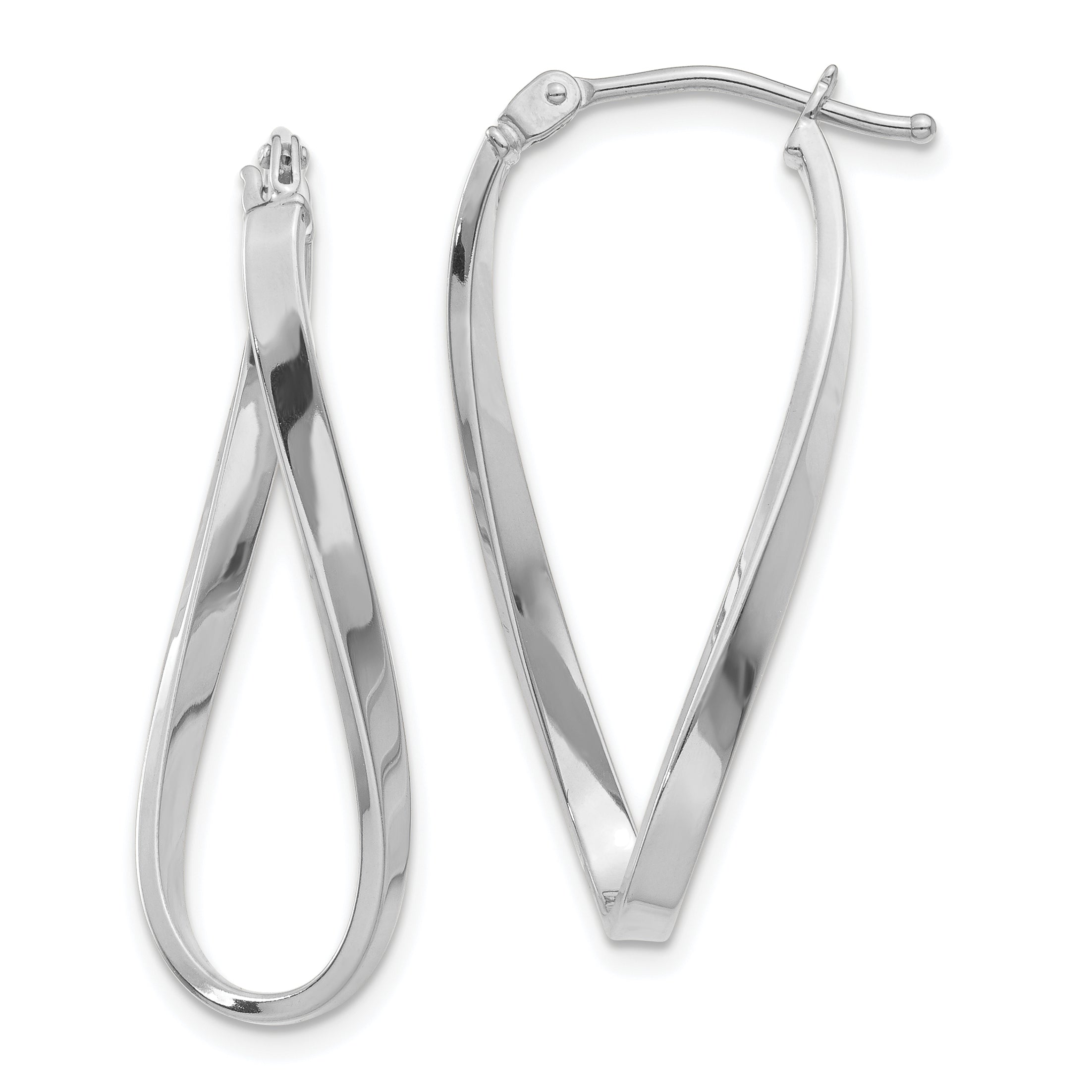10k White Gold Small Twisted Earrings