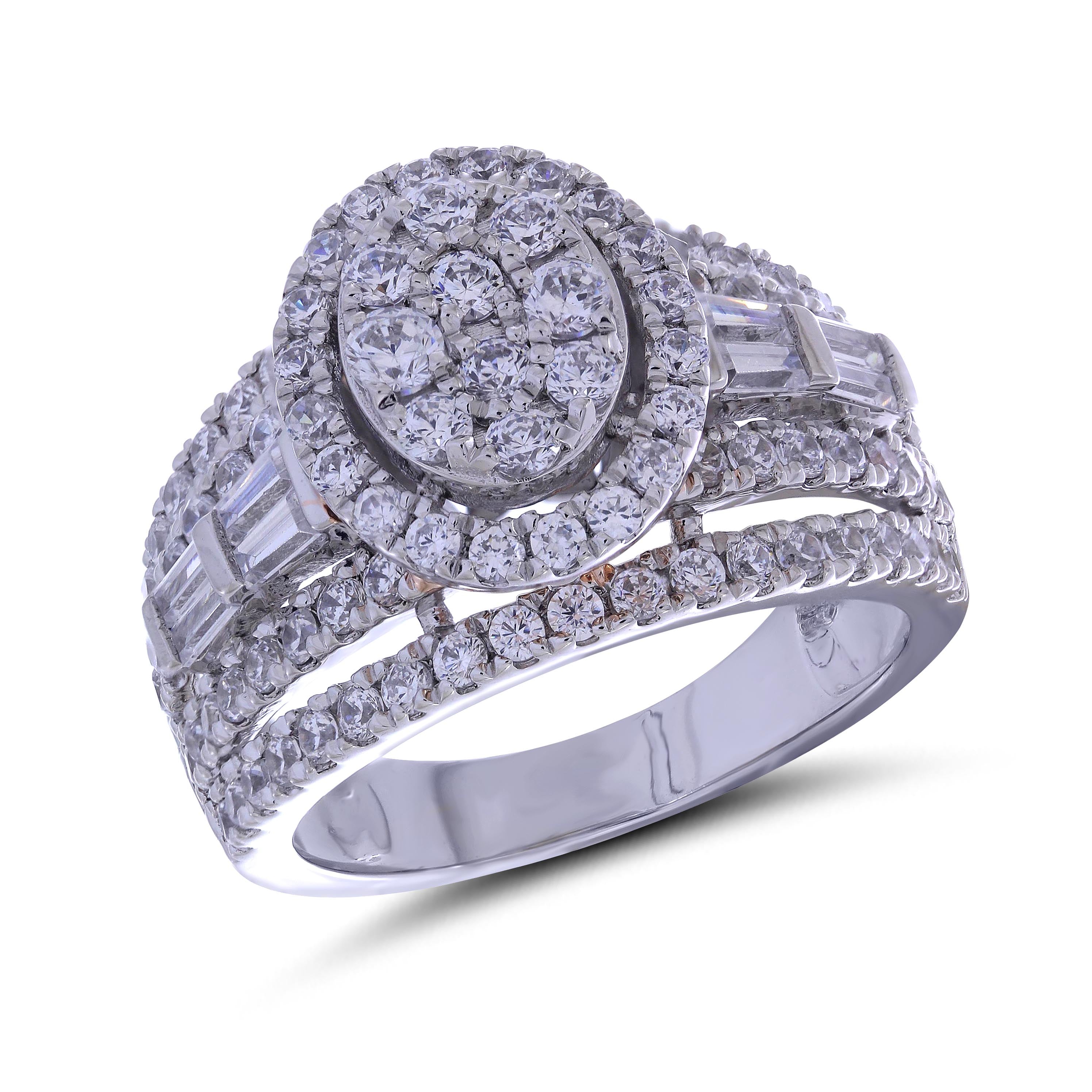 14K White 1.98-2.01Ct D-Ladies Ring