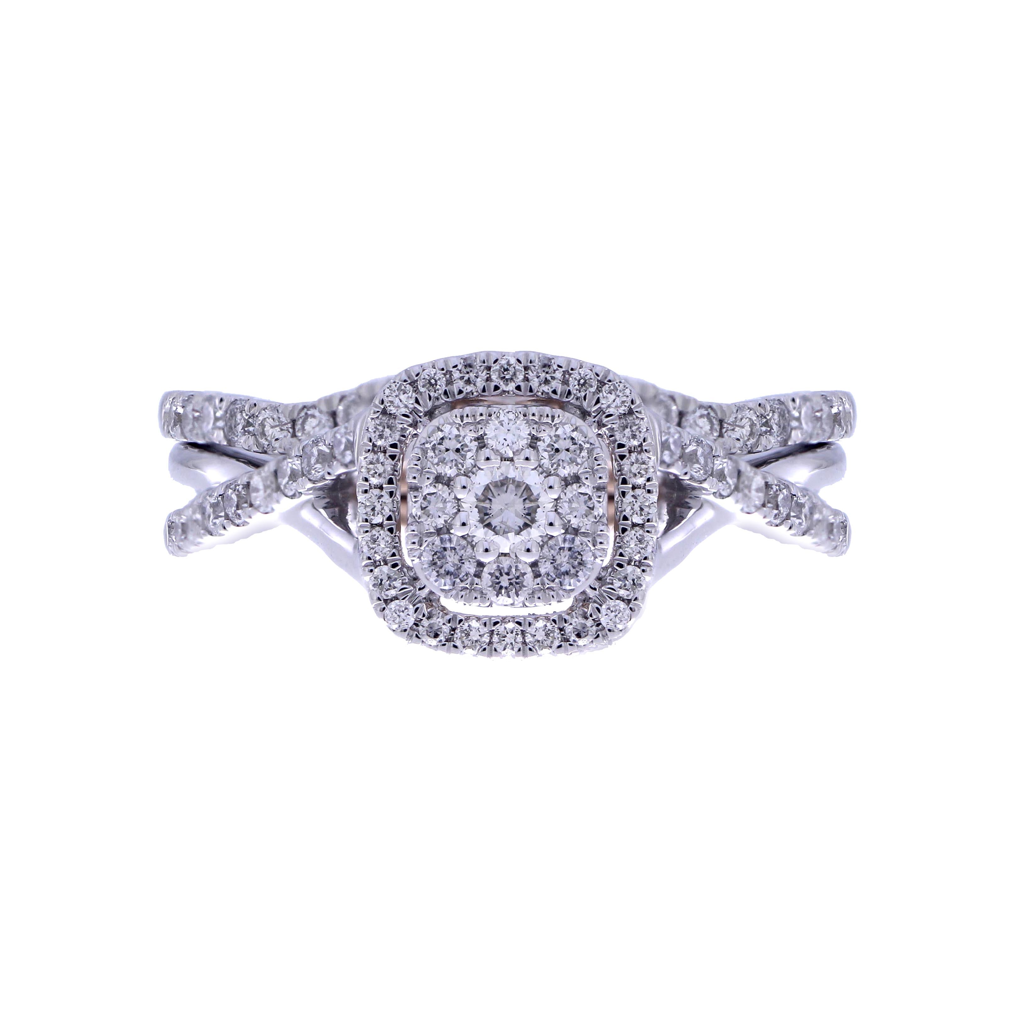 14K White 0.67- 0.72 Ct D-Ladies Rings