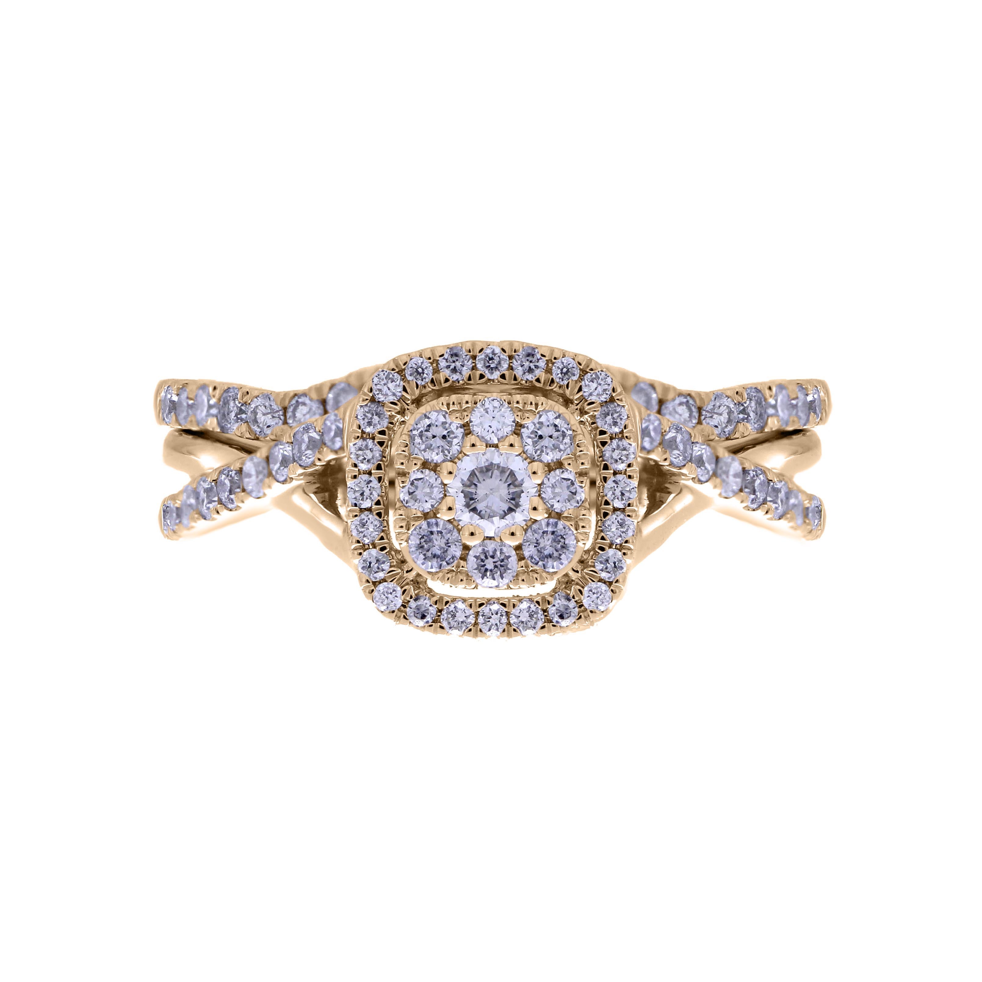 14K Pink 0.68- 0.71 Ct D-Ladies Rings