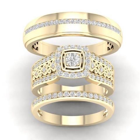 10K Yellow 0.40Ct D-Trio Ring
