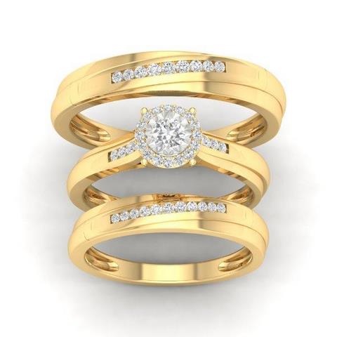 10K Yellow 0.15Ct D-Ladies Rings