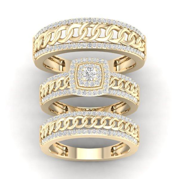 10K Yellow 0.50Ct D-Trio Ring