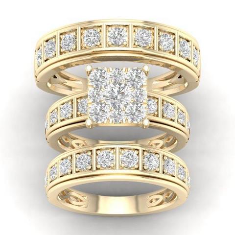 10K Yellow 1.75Ct D- Ladies Ring