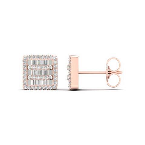 10K Pinkspl Price: 0.33Ct D-Baguettes Earring