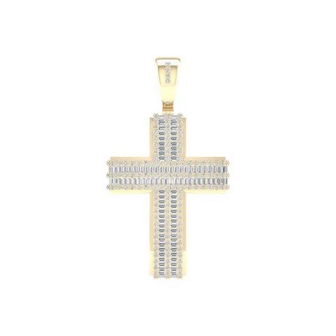 10K Yellowspl Price 1.50Ct D-Charm Cross (Chains Sold Separately)