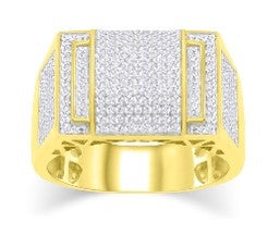 10K Yellow 0.83Ct D-Mens Micropave Ring