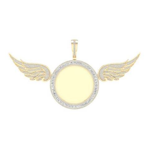 10K Yellow 2.50Ct D-Memory Pendant Wings (Chains Sold Separately)