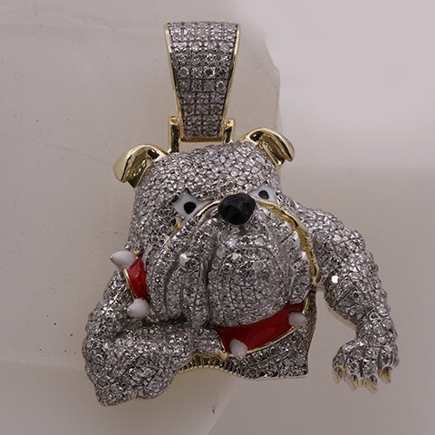 10K Yellowspl Price 1.14Ct D-Charm Pitt Bull Dog (Chains Sold Separately)
