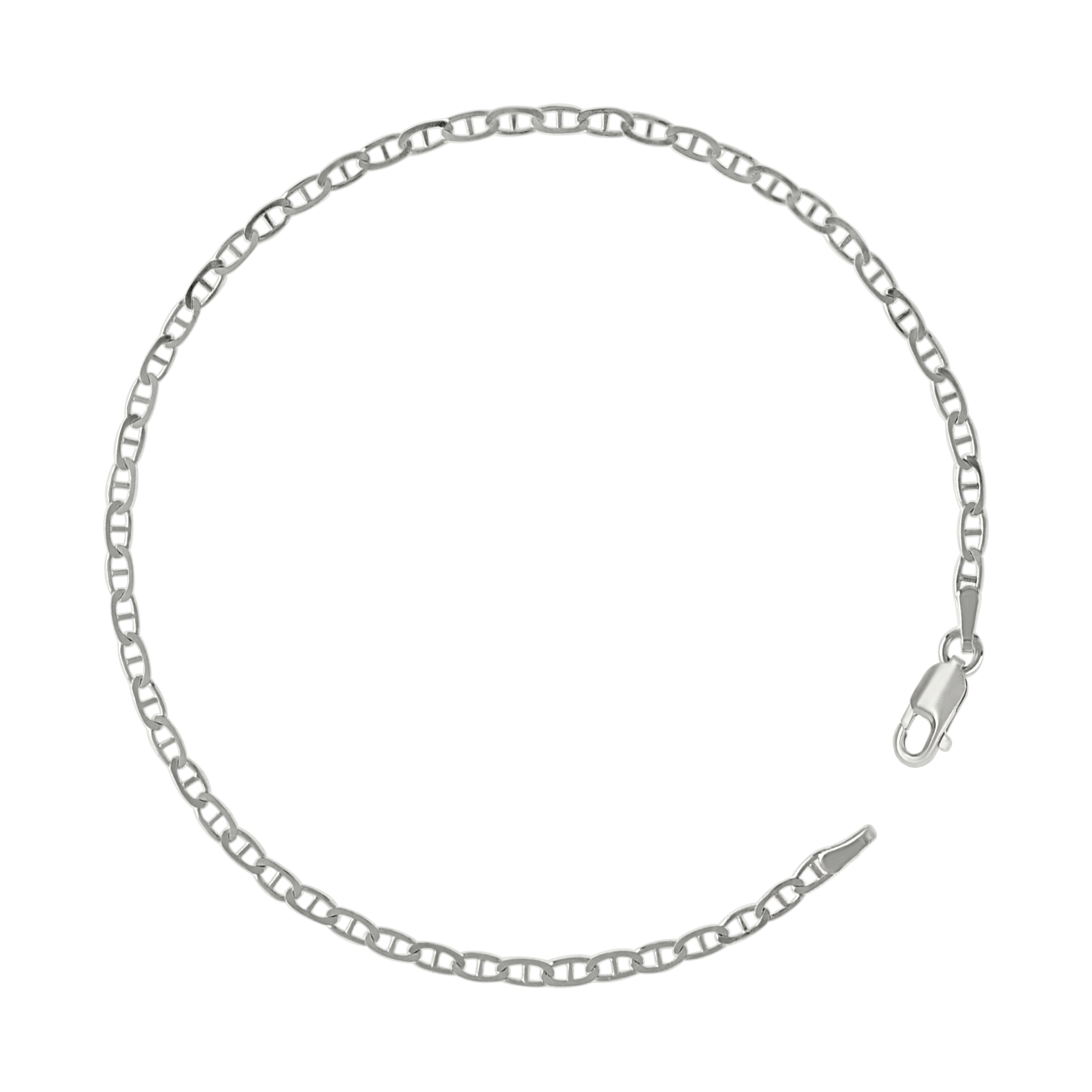 925 Sterling Silver Solid Classic Mariner Silver Chain 060 2mm
