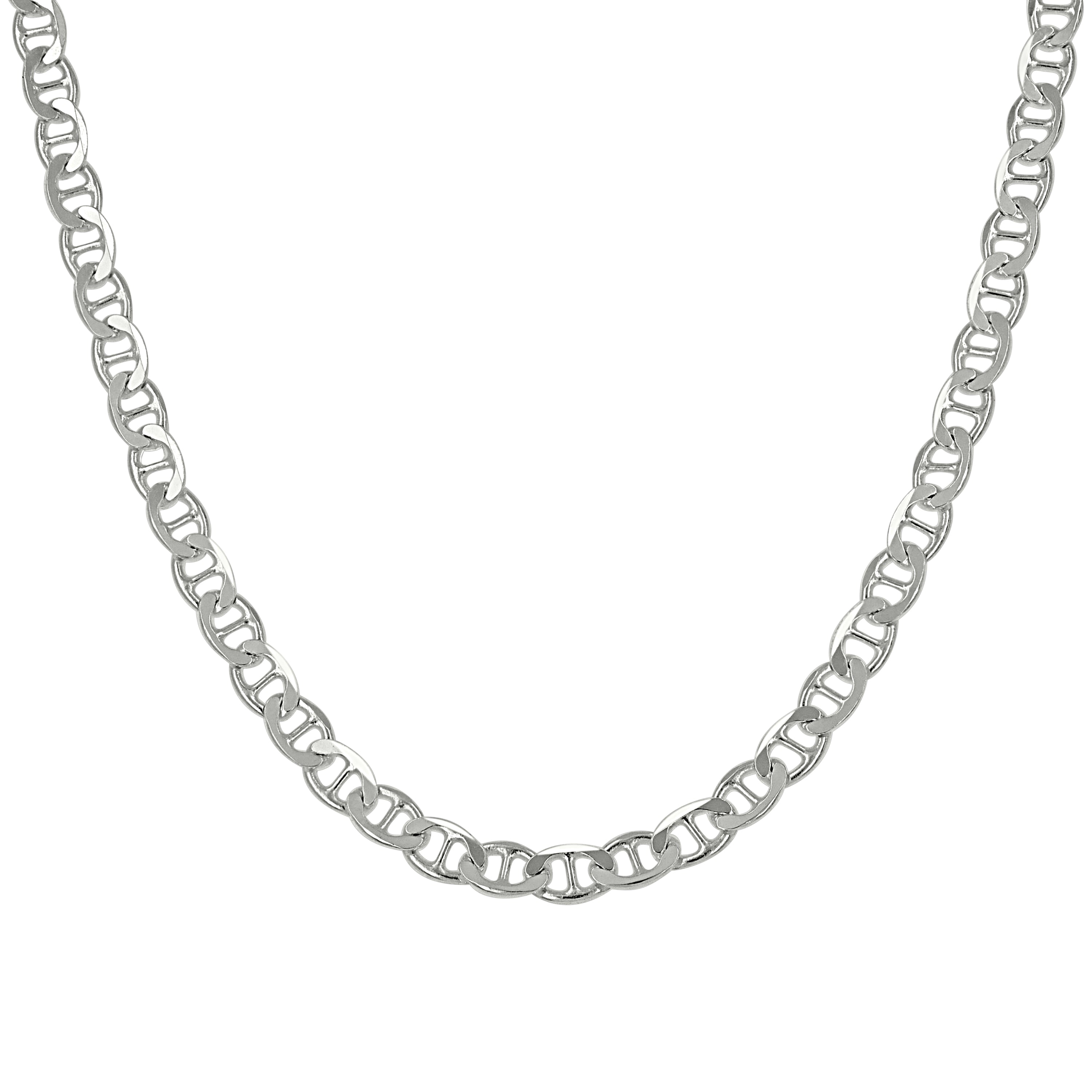 925 Sterling Silver Solid Classic Mariner Silver Chain 060 2mm