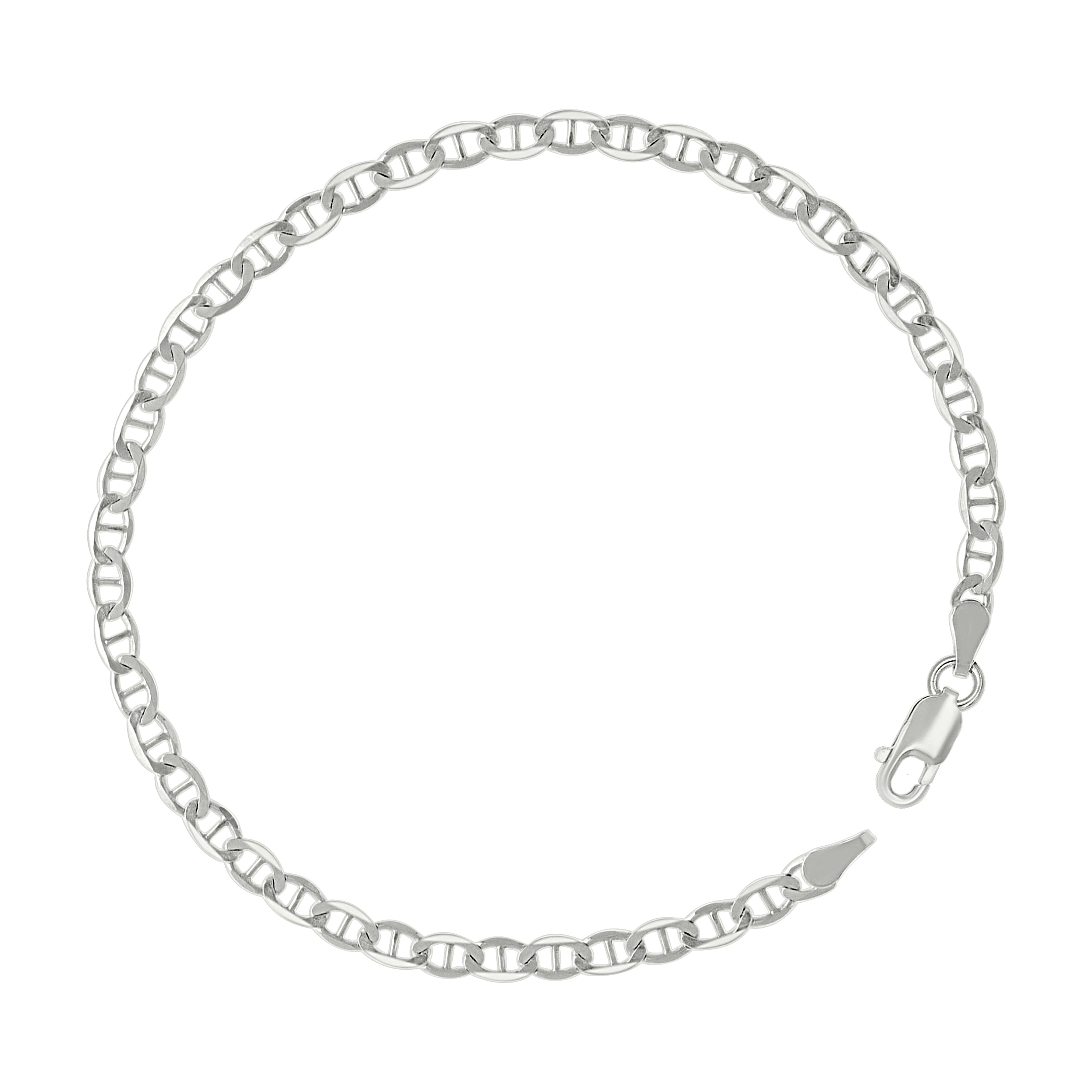 925 Sterling Silver Solid Classic Mariner Silver Chain 060 2mm