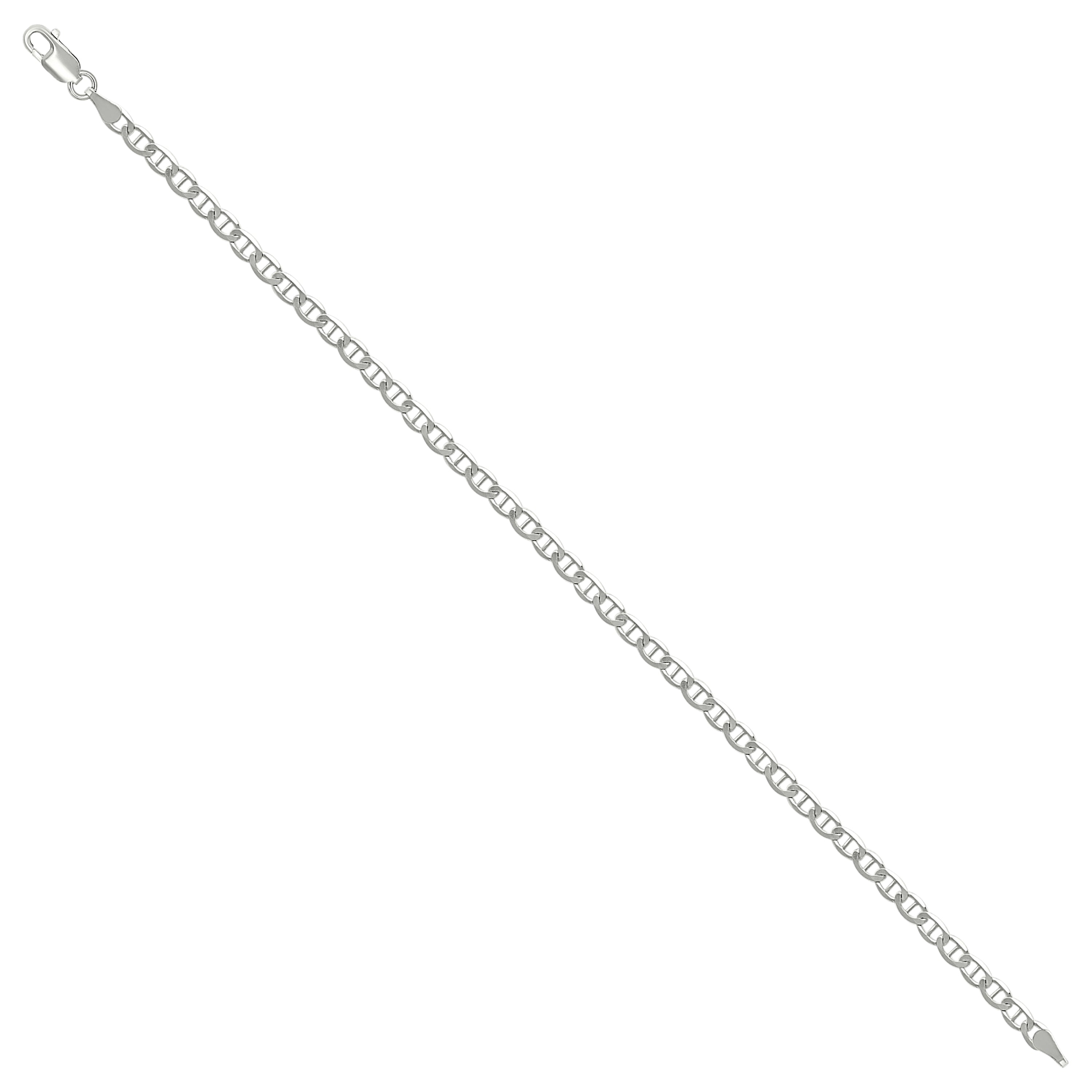 925 Sterling Silver Solid Classic Mariner Silver Chain 060 2mm
