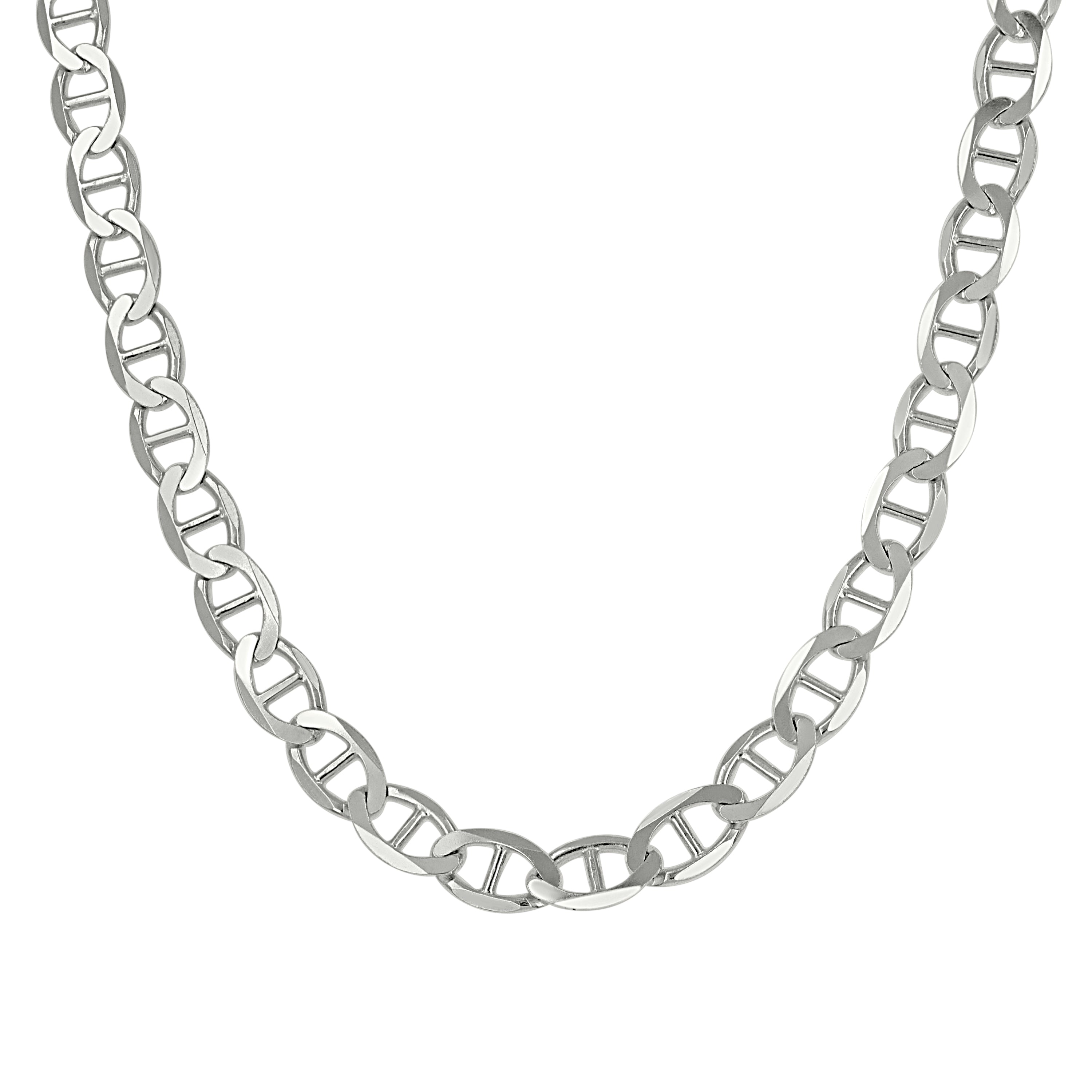 925 Sterling Silver Solid Classic Mariner Silver Chain 060 2mm