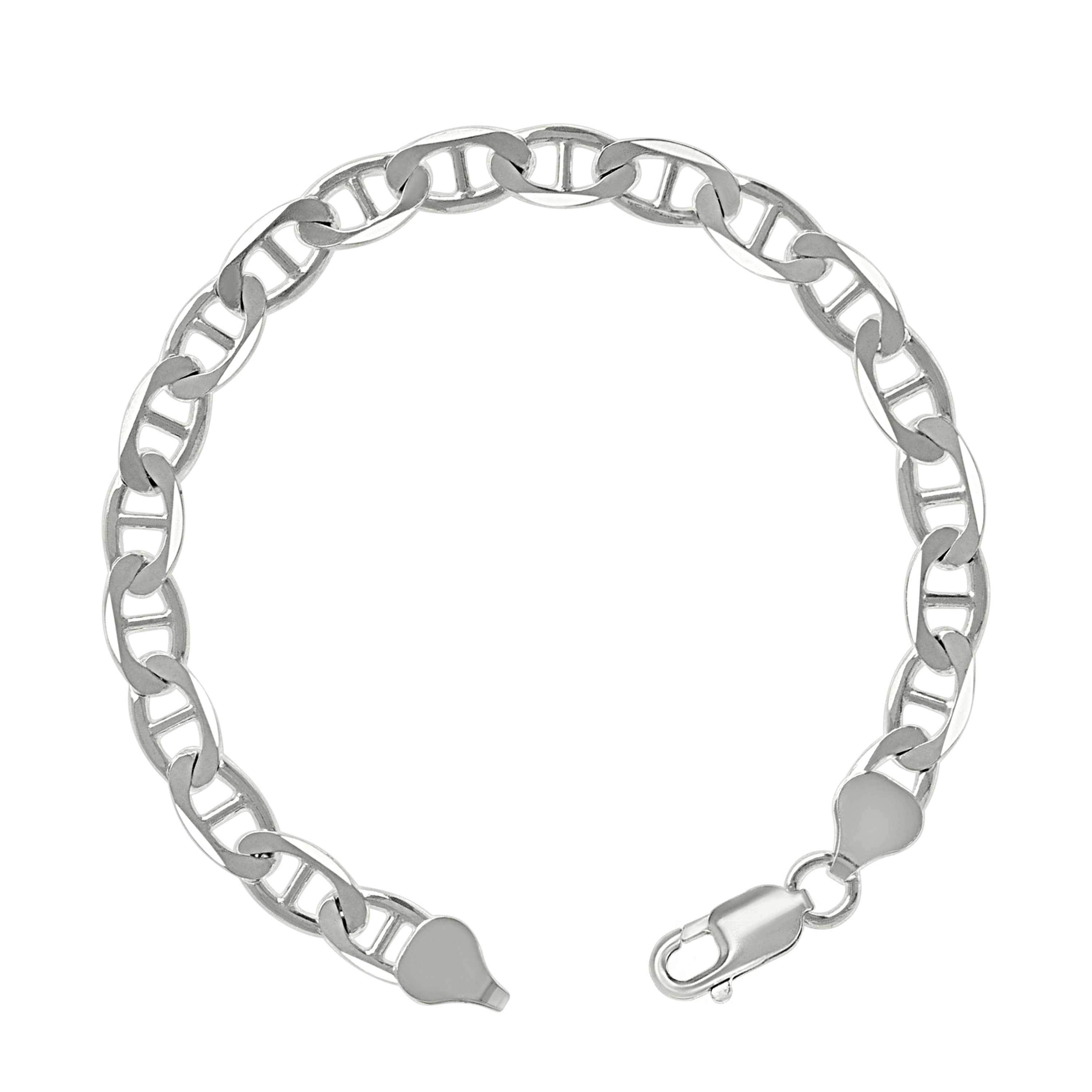 925 Sterling Silver Solid Classic Mariner Silver Chain 060 2mm