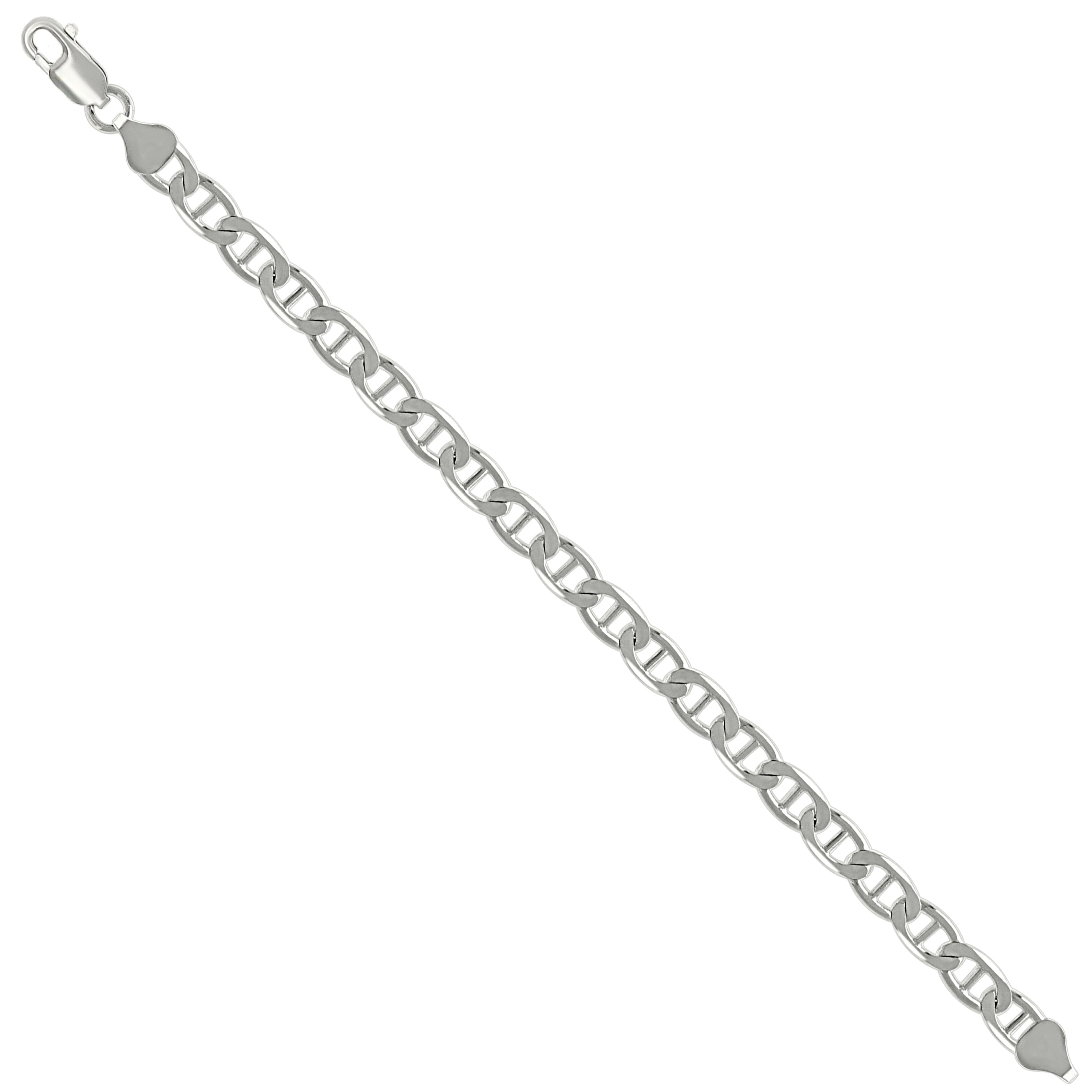 925 Sterling Silver Solid Classic Mariner Silver Chain 060 2mm