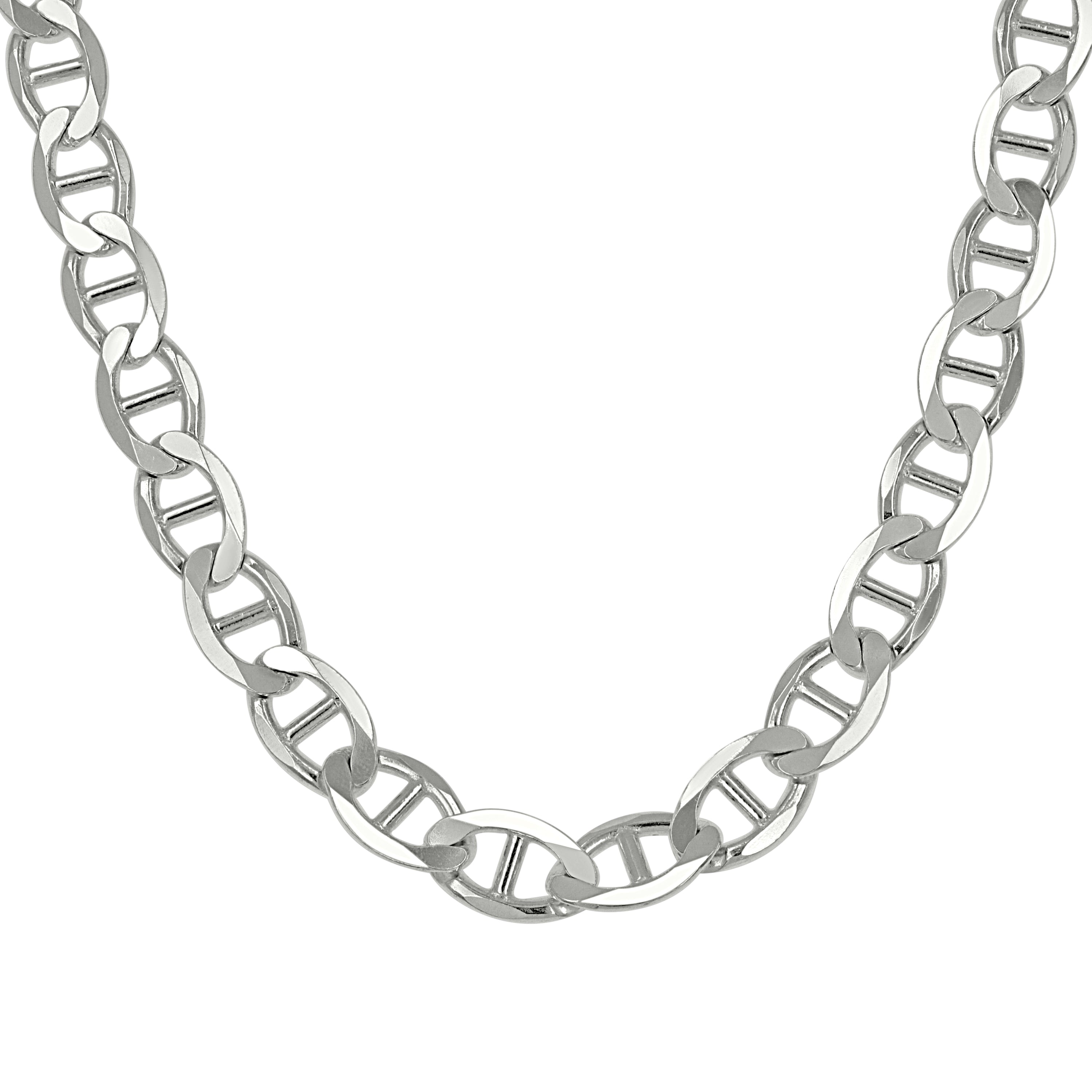 925 Sterling Silver Solid Classic Mariner Silver Chain 060 2mm