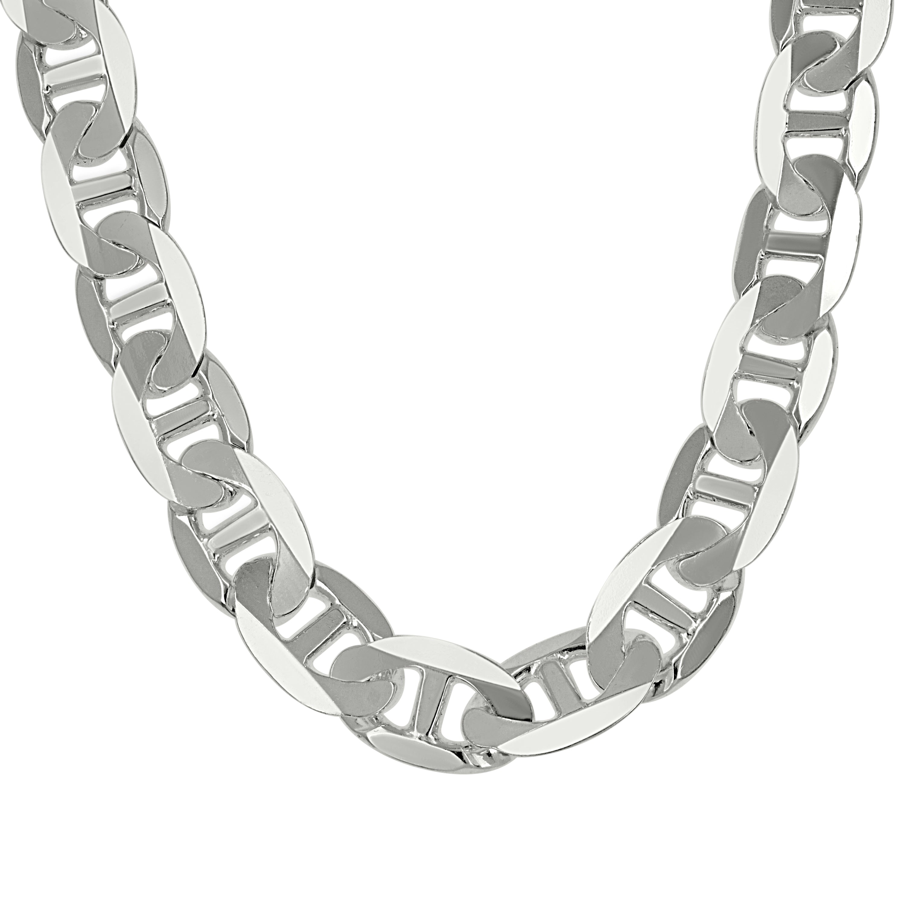 925 Sterling Silver Solid Classic Mariner Silver Chain 060 2mm