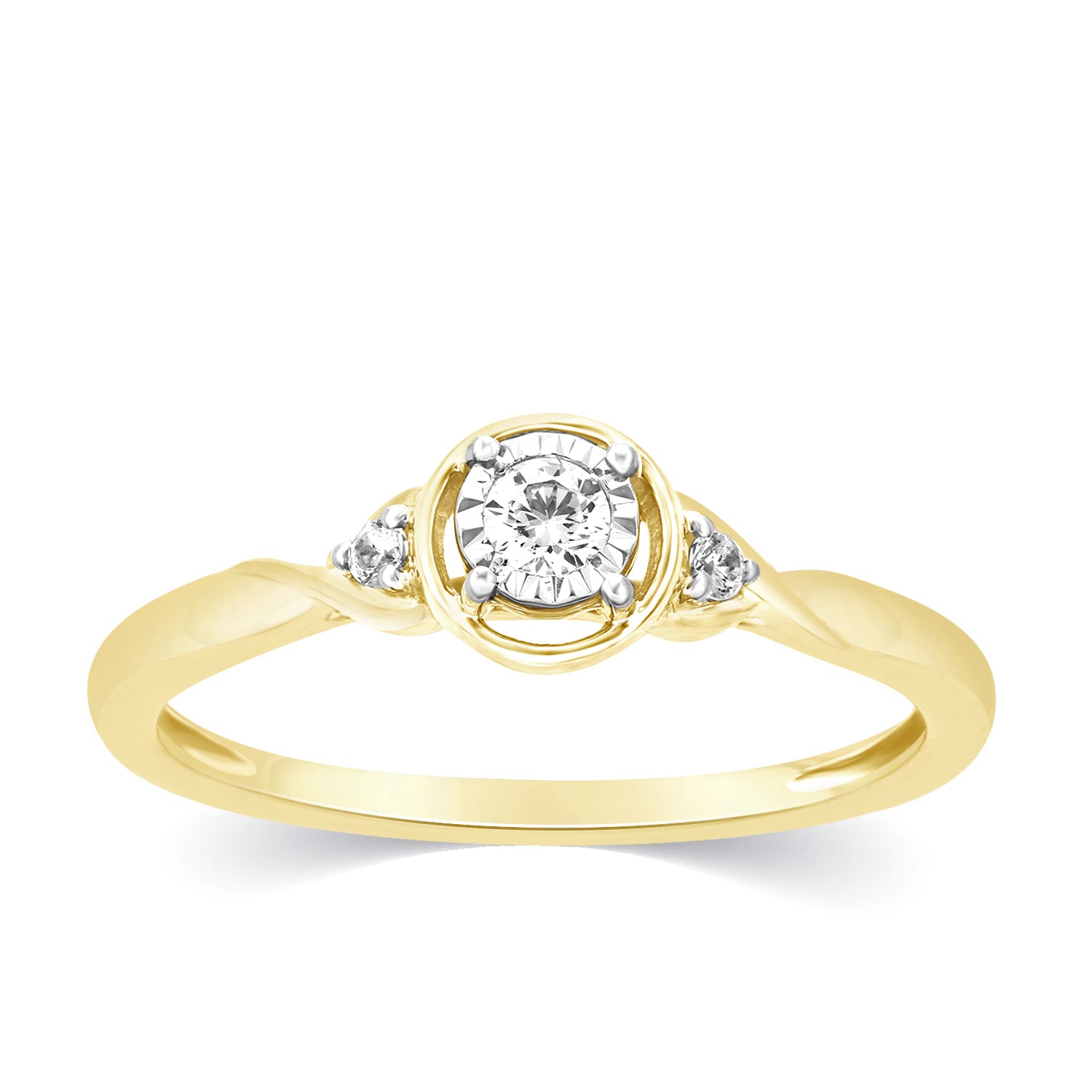 10K Yellow 0.10Ct D-Ladies Rings