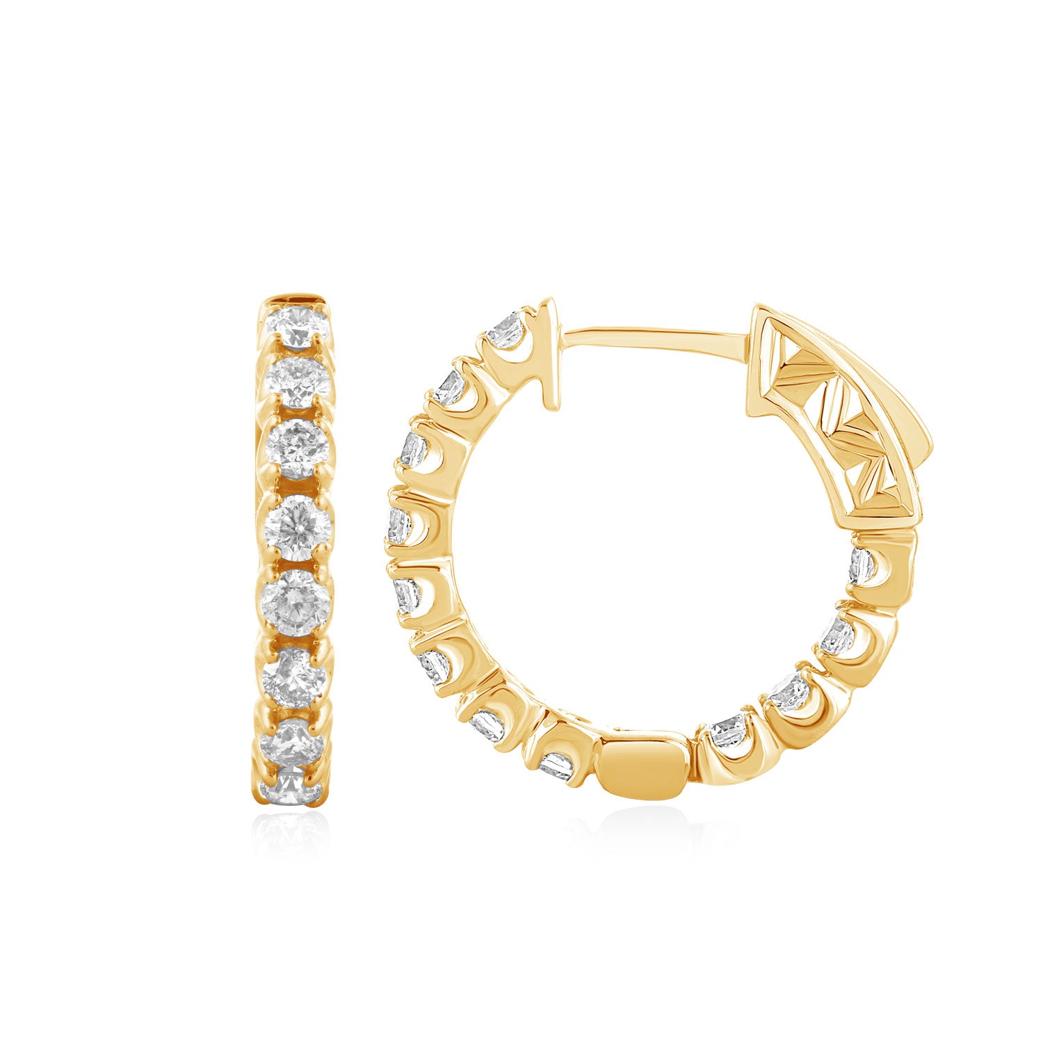 10K Yellowspl Price 1.00Ct D-Earrings Hoops