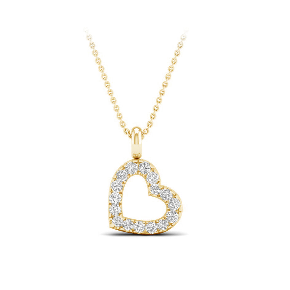 10K Yellow 0.05Ct D-Heart Charms (Chains Sold Separately)