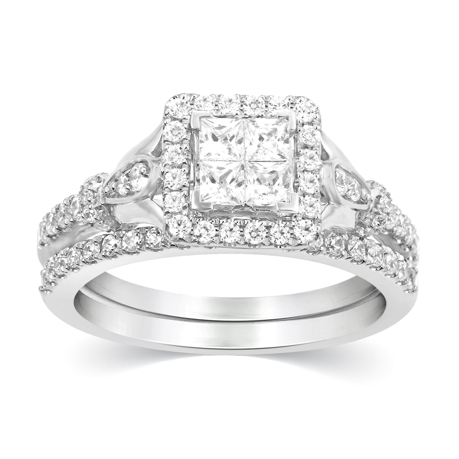 14K White 0.90Ct D-Ladies Rings