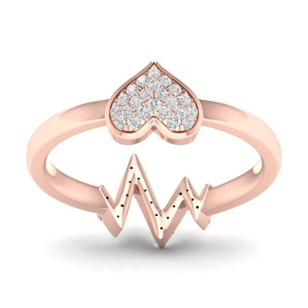 10K Pink 0.12Ct D-Ladies Rings