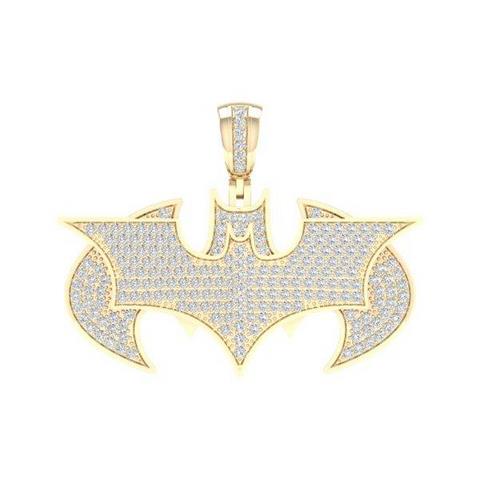 10K Yellow 2.50Ct D-Assorted Charm Bat (Chains Sold Separately)