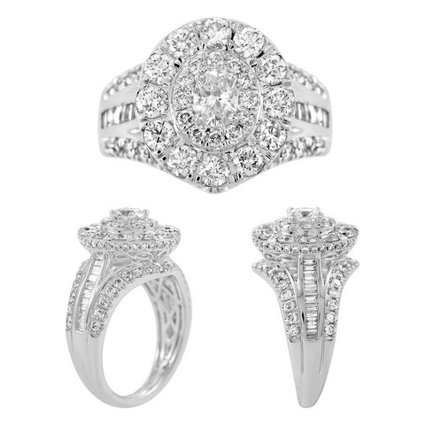14K White 2.45Ct D-Ladies Rings