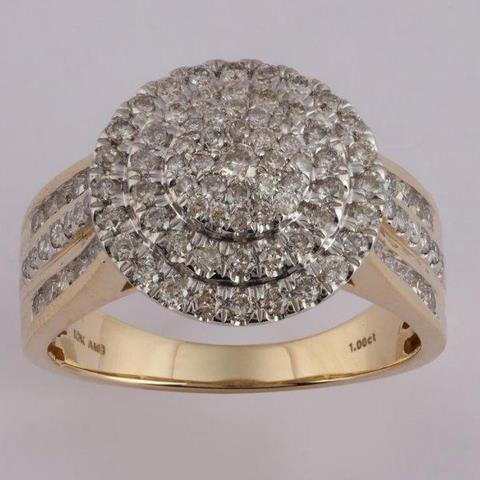 10K Yellow 1.00Ct D-Ladies Rings