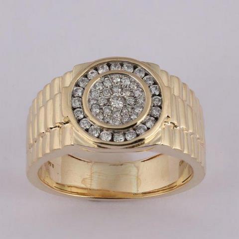 10K Yellow 0.50Ct D-Mens Rings