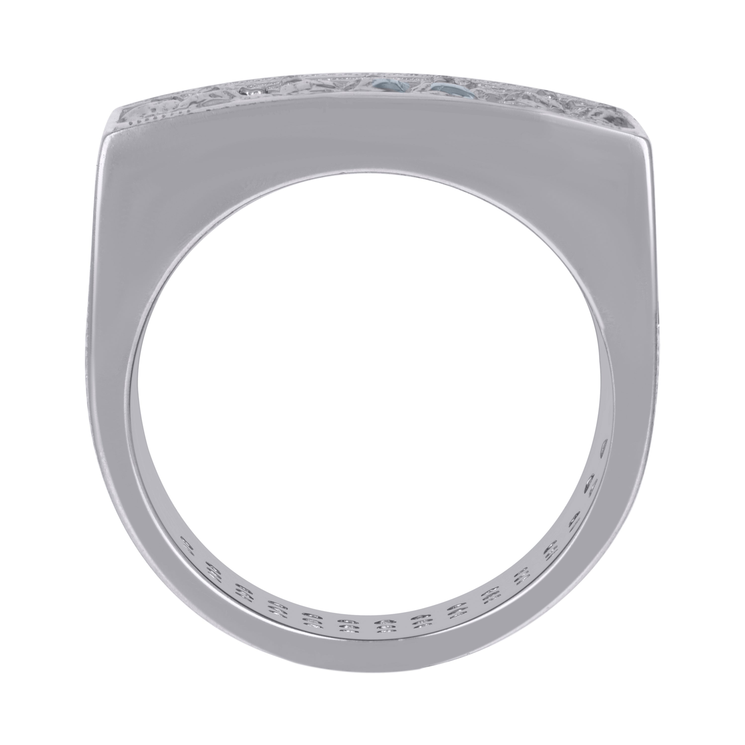 925 Sterling Silver Mens Cubic-Zirconia Last Supper Religious Ring