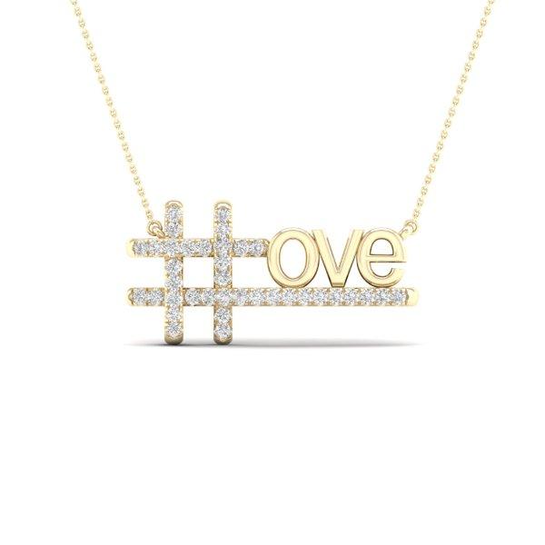 10K Yellow 0.25Ct D-Ladies Pendants Love (Chains Sold Separately)