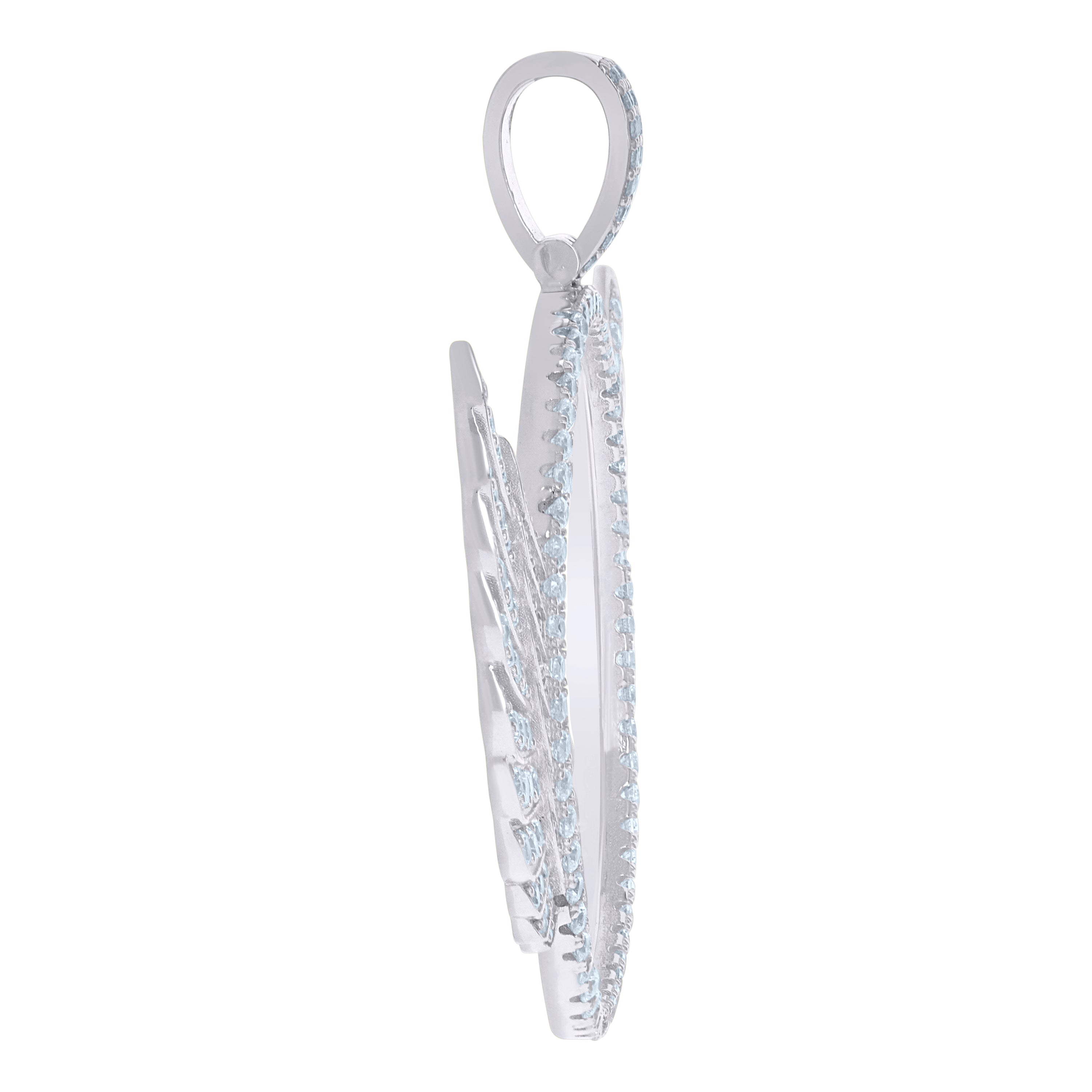 925 Sterling Silver Mens Cubic-Zirconia Flying Picture Frame Charm Pendant