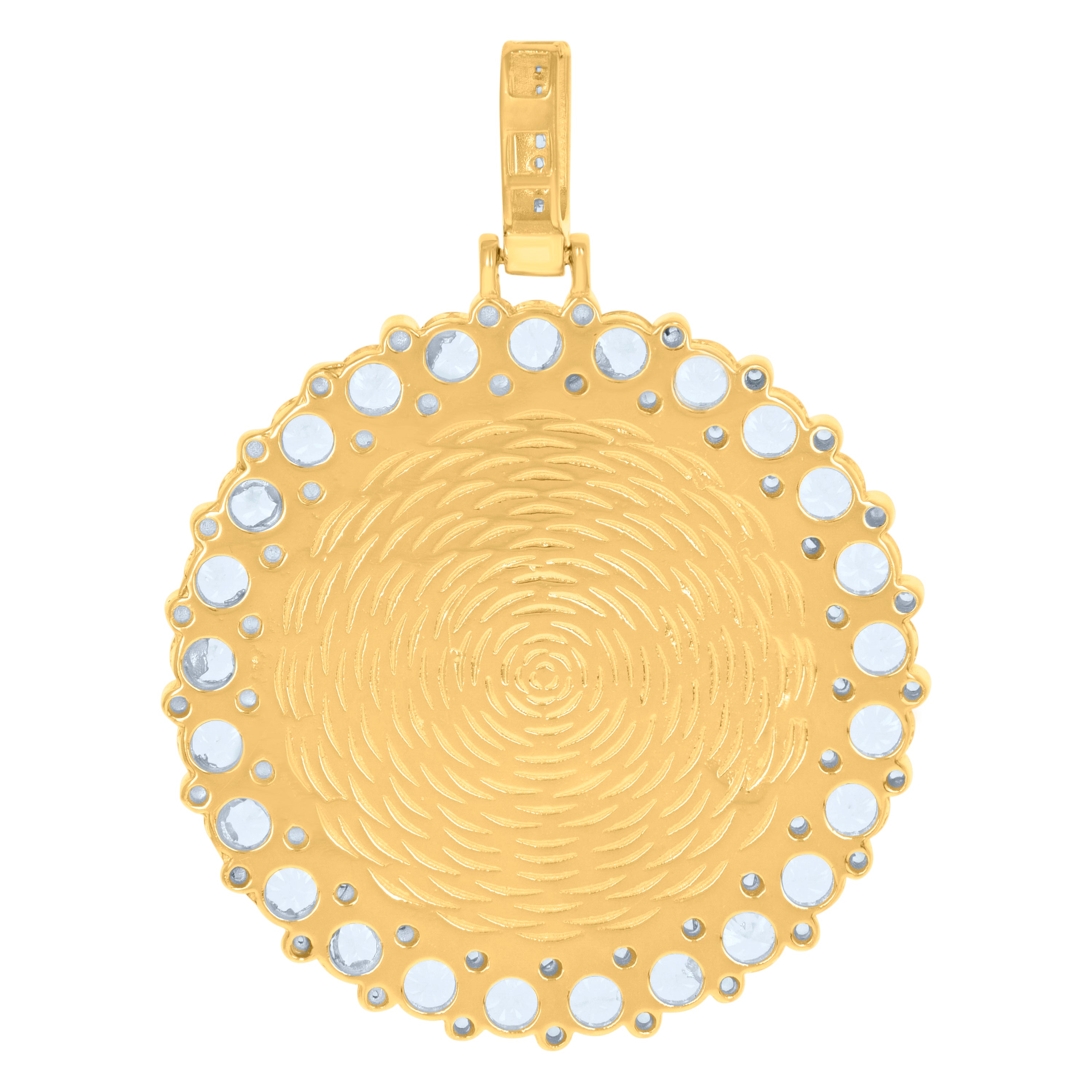 925 Sterling Silver Yellow-Tone Mens Cubic-Zirconia Picture Frame Charm Pendant