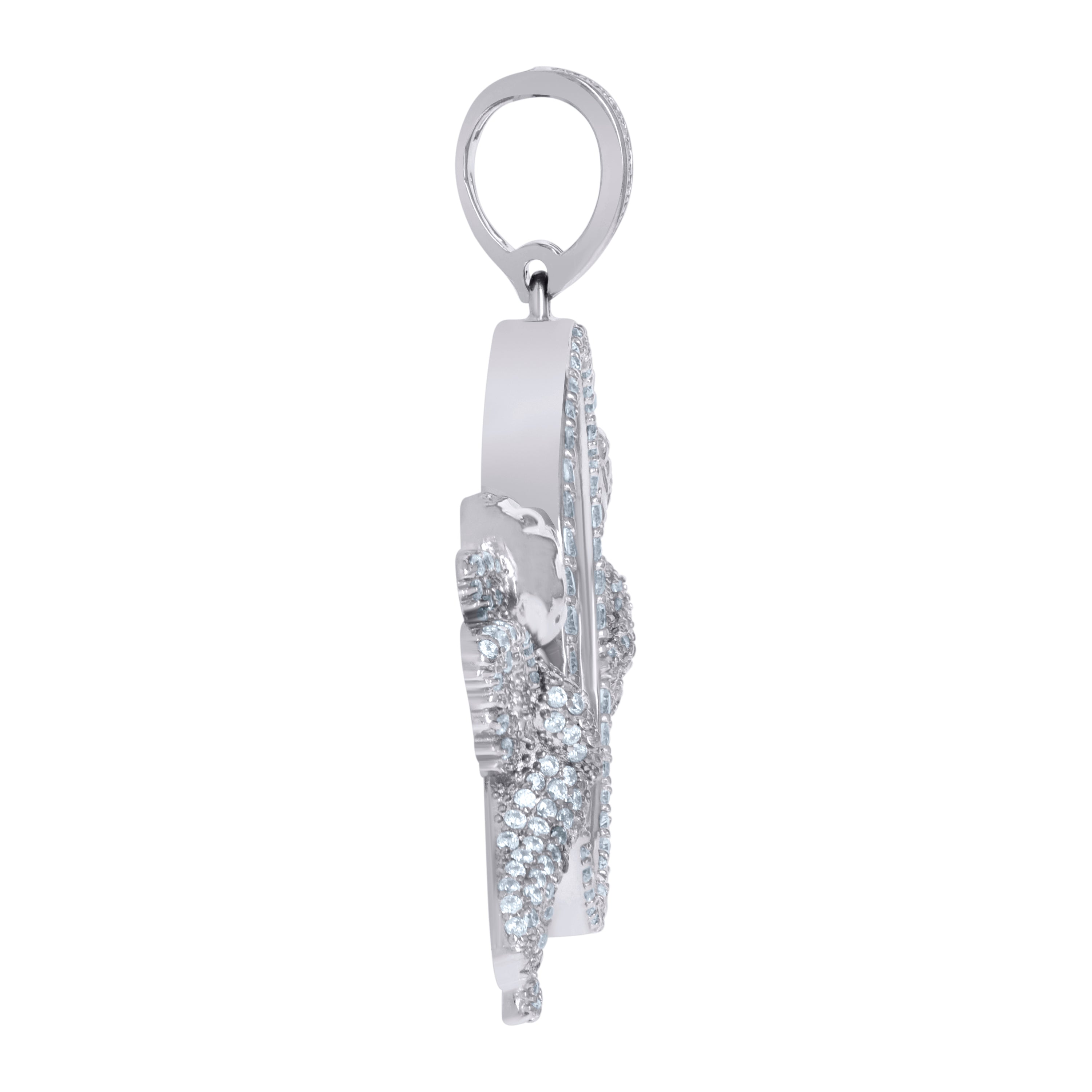 925 Sterling Silver Mens Cubic-Zirconia Angels Picture Frame Charm Pendant