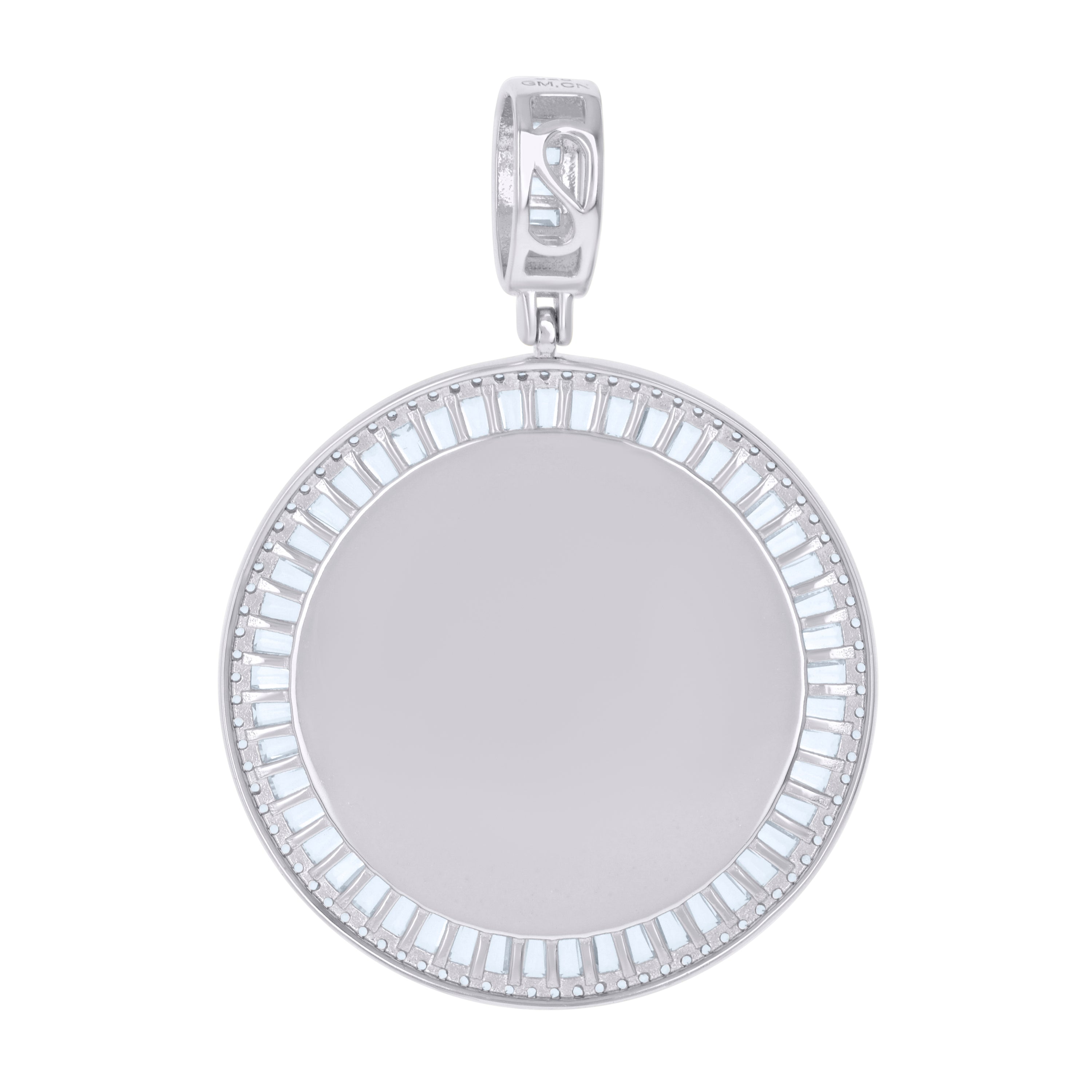 925 Sterling Silver Unisex Cubic-Zirconia Picture Frame Pendant